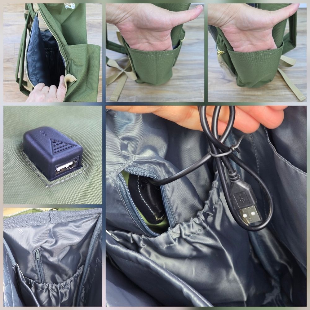 ☔️🔥NWT Olive Wide Opening Padded Laptop Sleeve Travel Backpack - Picture 12 of 15